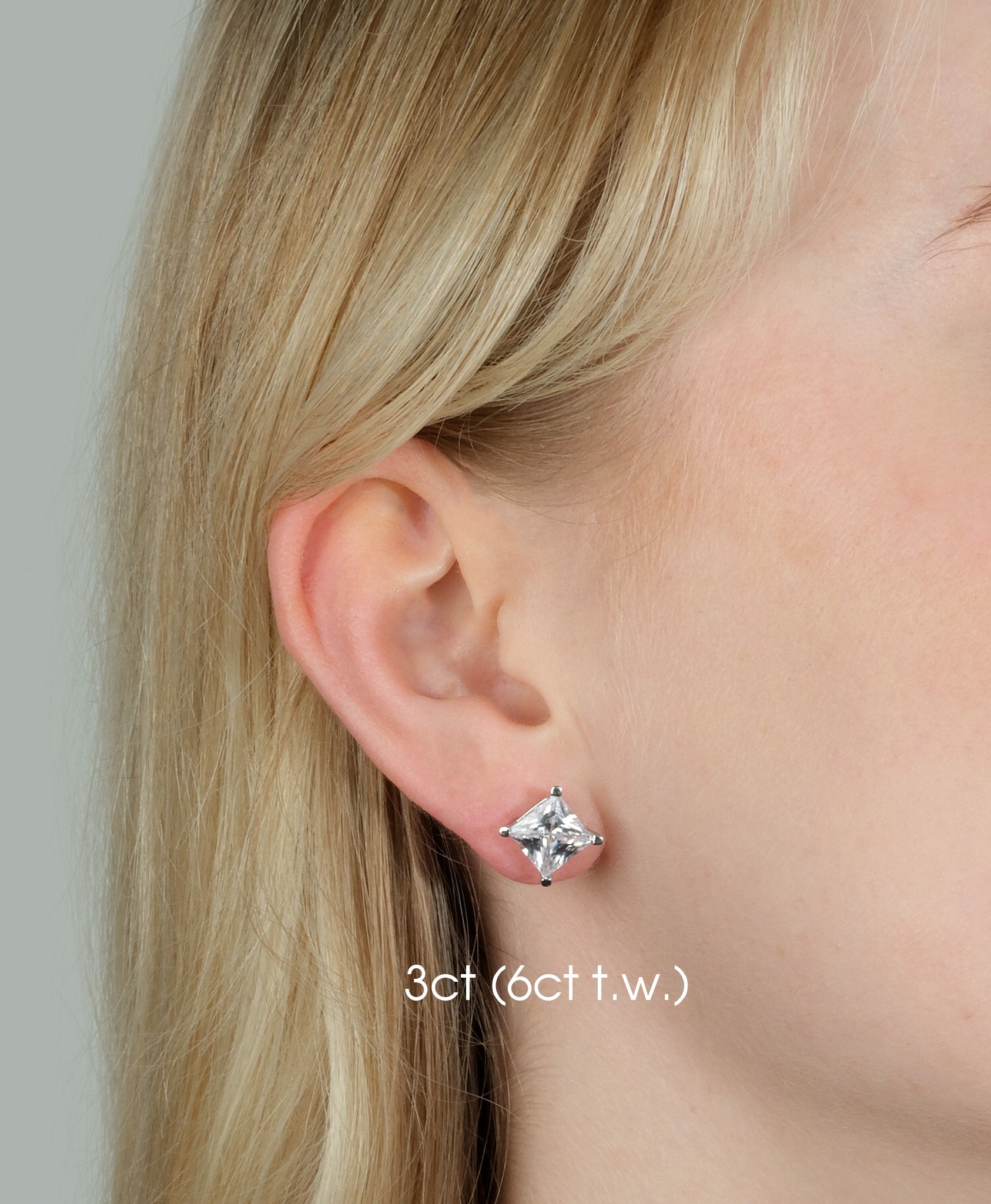 Princess Diamond Stud Earrings | DEF VS