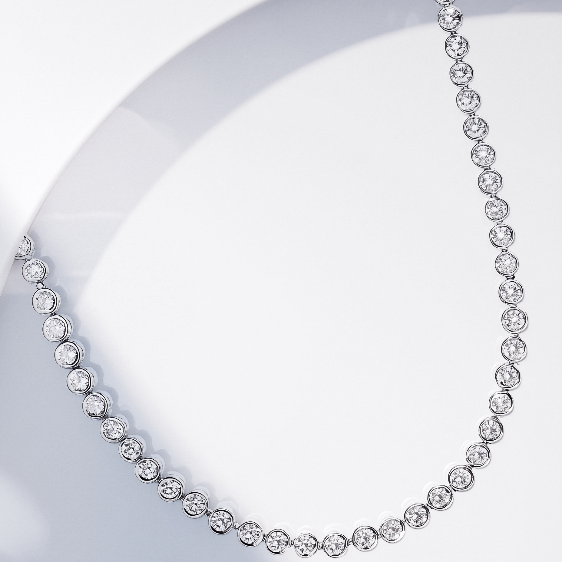 Delicate Tennis Necklace | Bezel Set