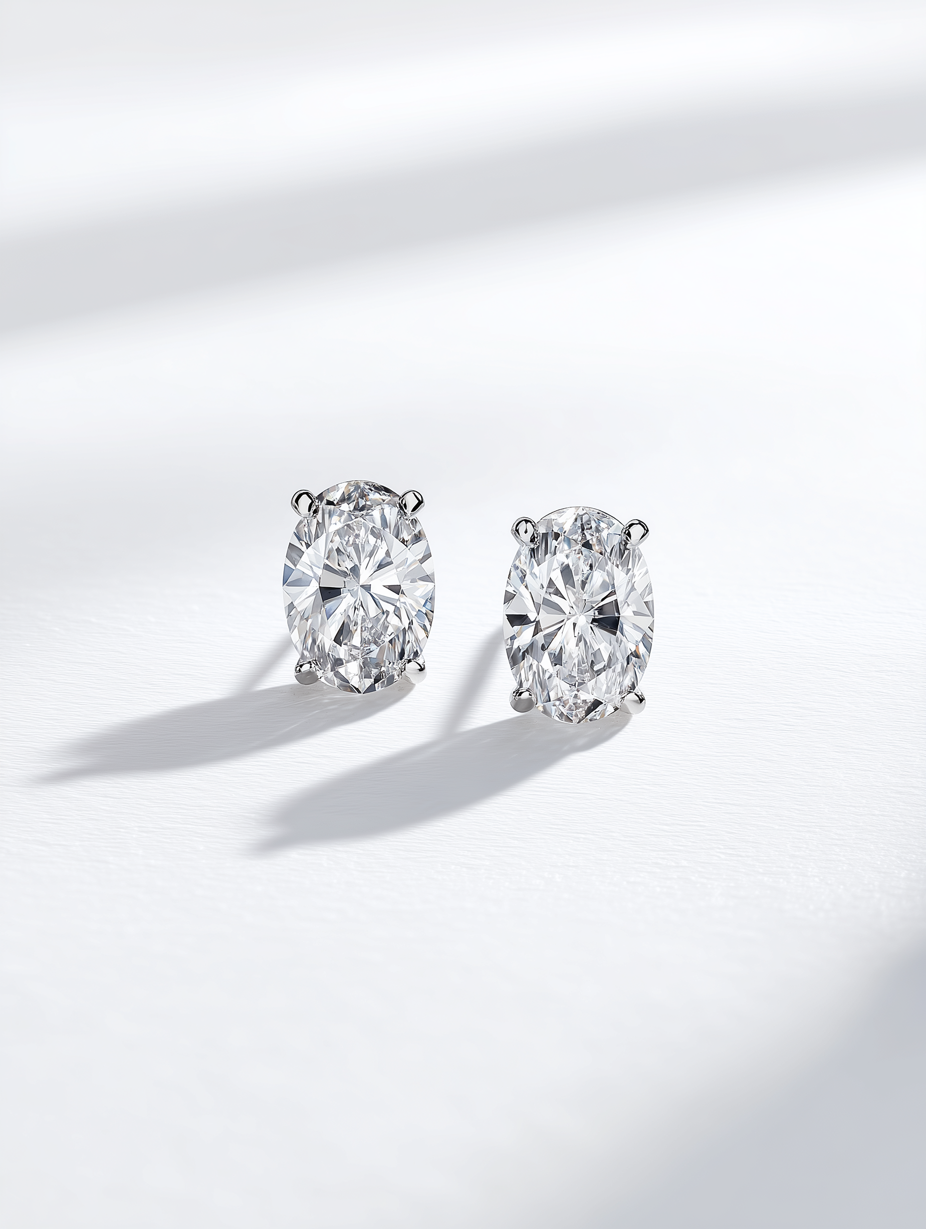 Oval Diamond Stud Earrings | DEF VS