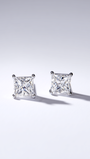 Princess Diamond Stud Earrings | DEF VS