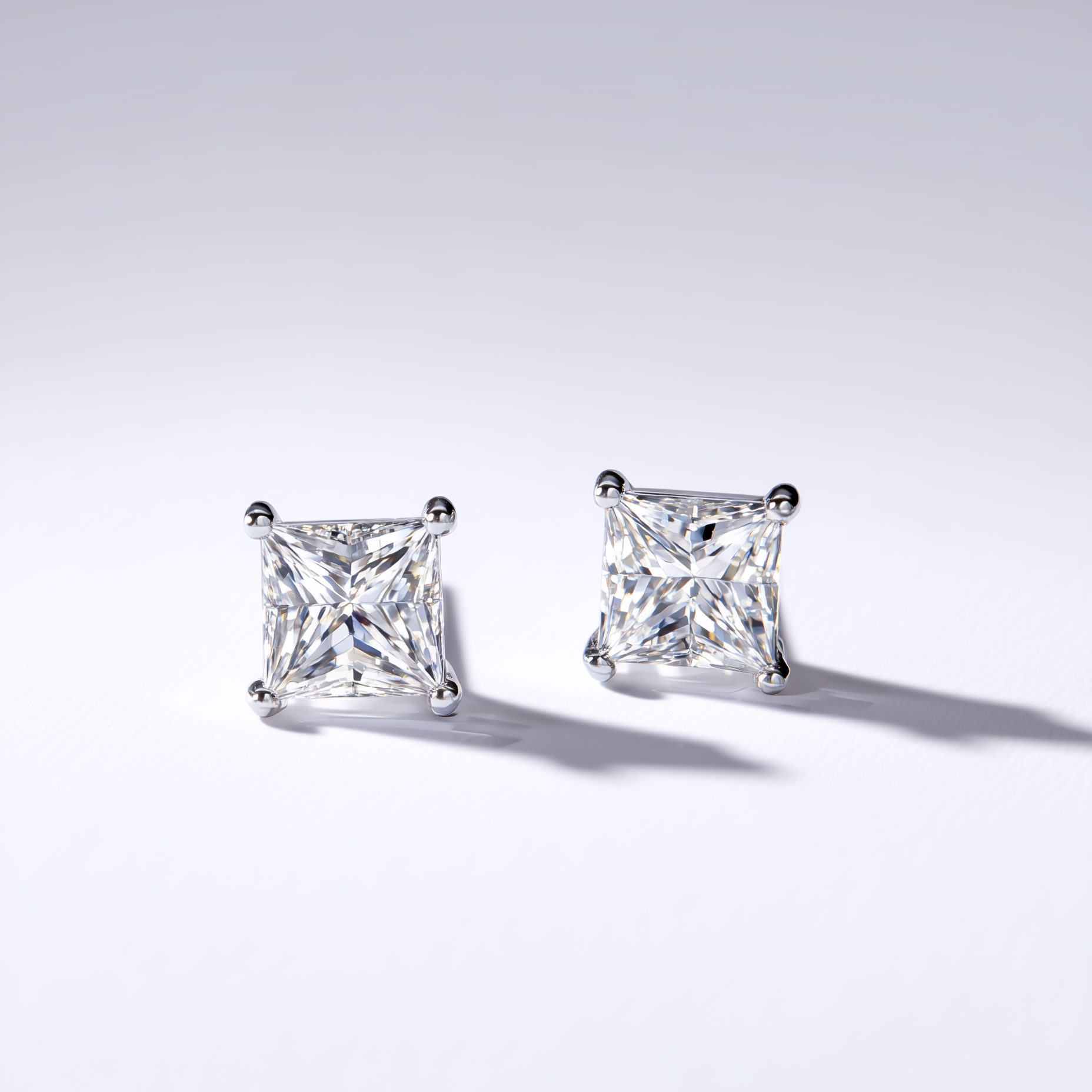 Princess Diamond Stud Earrings | DEF VS