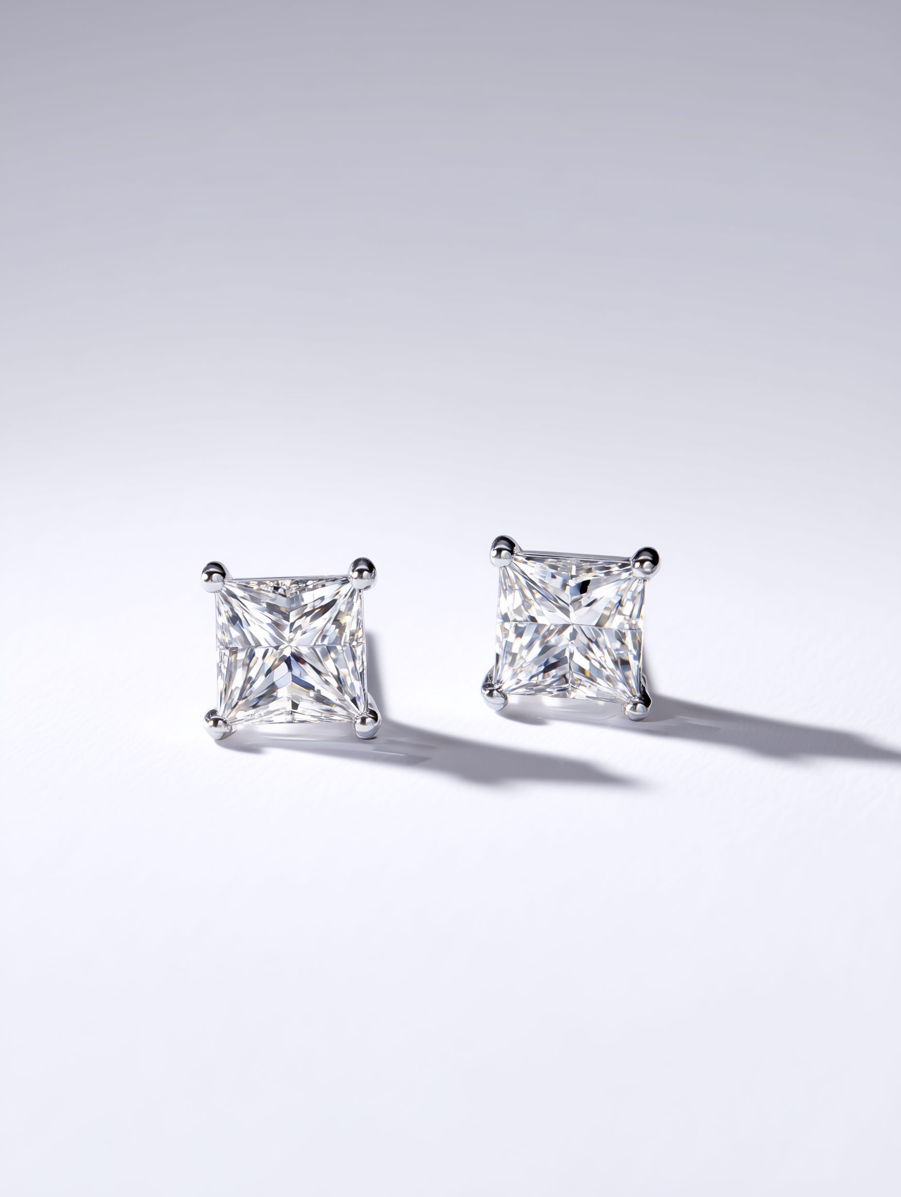 Princess Diamond Stud Earrings | DEF VS