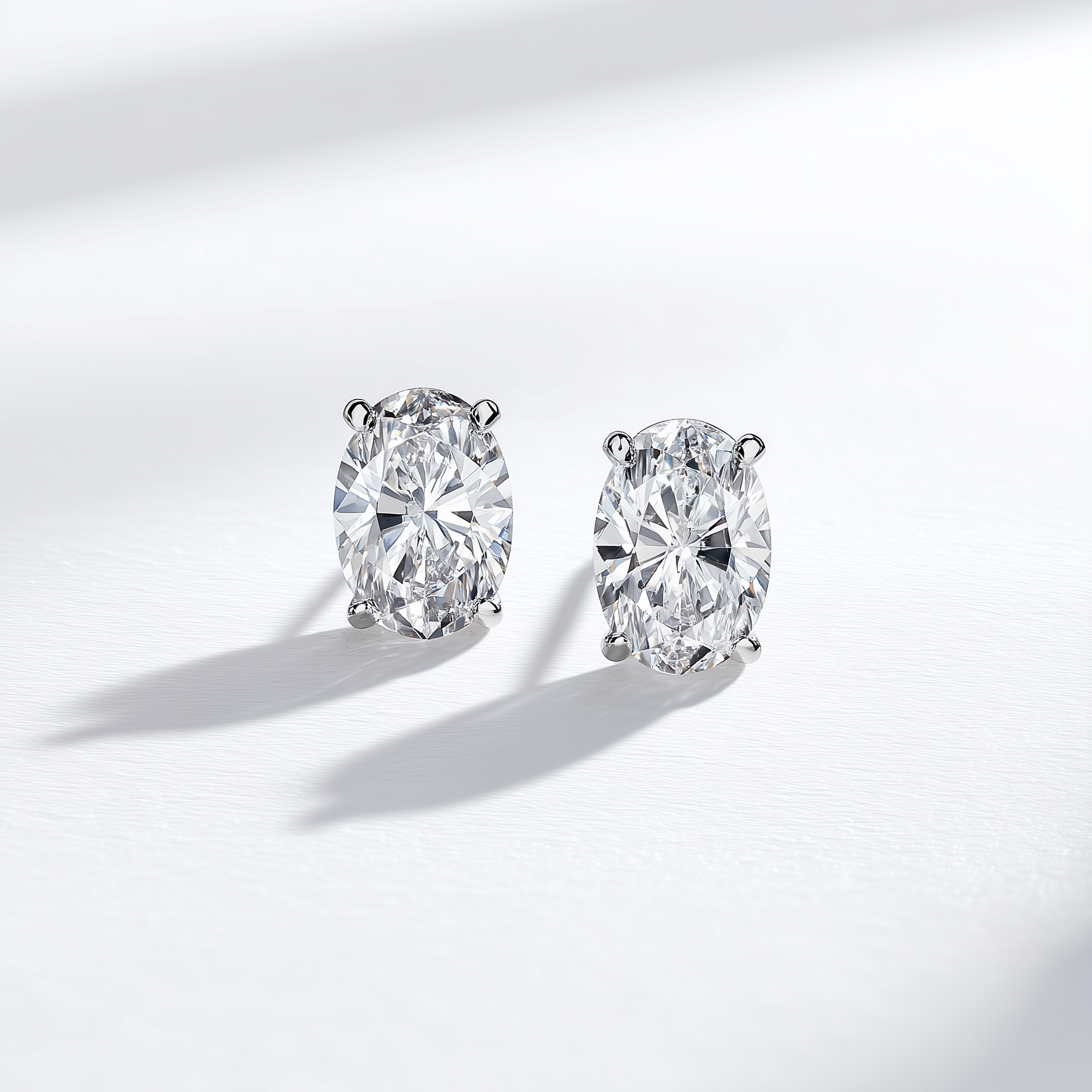 Oval Diamond Stud Earrings | DEF VS