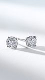 Classic Brilliant Round Diamond Stud Earrings | DEF VS