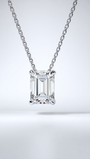 Emerald Cut Diamond Pendant Necklace | DEF VS