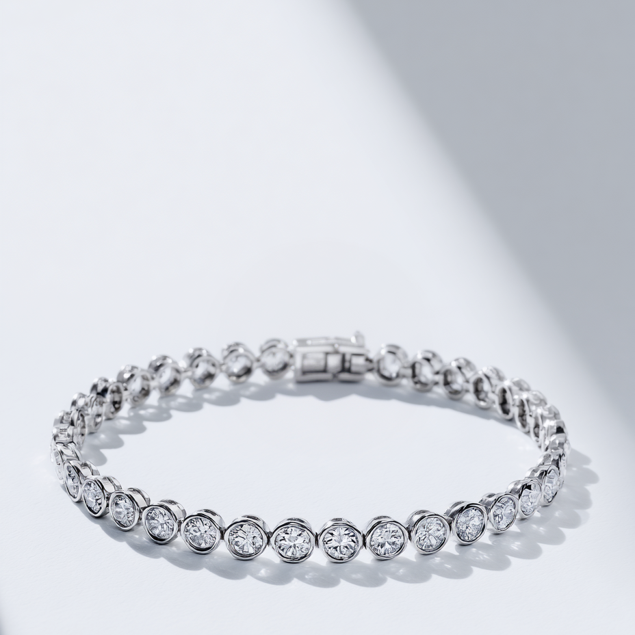 Grand Tennis Bracelet | Bezel Set