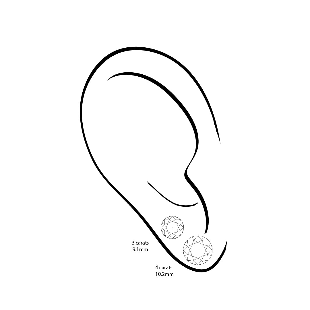 Classic Brilliant Round Diamond Stud Earrings | DEF VS